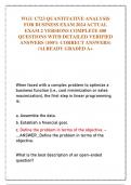 WGU C723 QUANTITATIVE ANALYSIS  FOR BUSINESS EXAM 2024 ACTUAL  EXAM 2 VERSIONS COMPLETE 400  QUESTIONS WITH DETAILED VERIFIED  ANSWERS &lpar;100&percnt; CORRECT ANSWERS&rpar;  &sol;ALREADY GRADED A&plus;