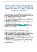 NUR2513 MATERNAL- CHILD NURSING EXAM NEWEST 2025 PRACTICE EXAM QUESTIONS AND DETAILED CORRECT ANSWERS &vert; A&plus;GRADE