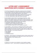 LETRS UNIT 1 ASSESSMENT QUESTIONS WITH CORRECT ANSWERS