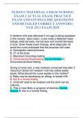 NUR2513 MATERNAL-CHILD NURSING EXAM 2 ACTUAL EXAM&comma; PRACTICE EXAM AND STUDYGUIDE QUESTIONS AND DETAILED CORRECT ANSWERS &vert; NUR 2513 EXAM 2025