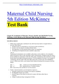 Maternal Child Nursing 5th Edition McKinney Test Bank - Questions and Answers, All Chapters