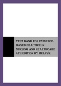 TEST BANK FOR EVIDENCEBASED PRACTICE IN NURSING AND HEALTHCARE 4TH EDITION BY MELNYK