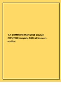 ATI COMPREHENSIVE 2019 CLatest 20192020 complete 100% all answers verified.