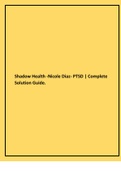 Shadow Health -Nicole Diaz- PTSD  Complete Solution Guide.