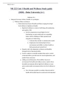 NR 222 Unit 1 Health and Wellness Study guide &lbrace;2020&rcub; -  NURSING Duke University&lbrace;A&plus;&rcub; 