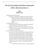 NR 222 Unit 4 Health and Wellness Study guide &lbrace;2020&rcub; -  NURSING Duke University&lbrace;A&plus;&rcub;