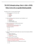 NR 283 Pathophysiology Quiz 4&comma; Q&A &lpar;2020&rpar; Duke University &lpar;A grade&sol;School graded&rpar;