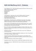 NUR 242 Med&sol;Surg Unit 5 - Diabetes Exam 2024&sol;2025 Questions With Completed & Verified Solutions&period;