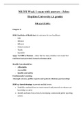 NR 351 Week 1 exam with answers -  NURSING   Johns Hopkins University &lpar;A grade&rpar;