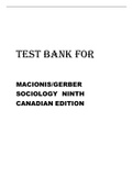 TEST BANK FOR MACIONIS/GERBER SOCIOLOGY NINTH CANADIAN EDITION
