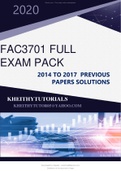 FAC3701-2023FULL EXAMPACK PAST PAPERS SOLUTIONS, NOTES , GUIDE TO ANSWER EXAM QUESTIONS AND FEEDBACK FROM TUTORIAL LETTERS