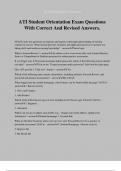ATI Student Orientation Exam Questions With Correct And Revised Answers&period;
