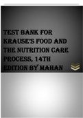 Test bank for Krause’s Food and the Nutrition Care Process, 14th Edition by mahan