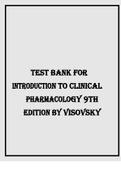TEST BANK FOR INTRODUCTION TO CLINICAL PHARMACOLO GY 9TH EDITION BY VISOVSKY
