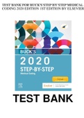 test bank Bucks Step by Step Medical Coding 2020 Edition 1st Edition Elsevier