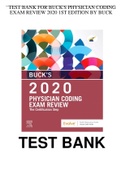test bank  Bucks Physician Coding Exam Review 2020 1st Edition Buck