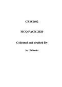 CRW2602 - LATEST MCQ EXAM PACK 2020 &lpar;VERIFIED&rpar;