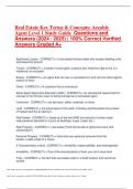 Real Estate Key Terms & Concepts&colon; Aceable Agent Level 1 Study Guide  Questions and Answers &lpar;2024 &sol; 2025&rpar; &vert; 100&percnt; Correct Verified Answers Graded A&plus;