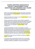 &lpar;CAPM&rpar; CERTIFIED ASSOCIATE IN  PROJECT MANAGEMENT EXAM  QUESTIONS AND ANSWERS 2024&comma; EXAMS  OF BUSINESS FINANCE