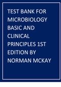 Test Bank for Microbiology Basic and Clinical Principles 1st Edition by Norman McKay.