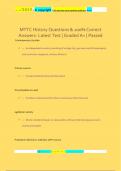 MTTC History Questions & 100&percnt; Correct  Answers- Latest Test &vert; Graded A&plus; &vert; Passed