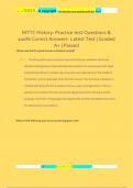 MTTC History&colon; Practice test Questions &  100&percnt; Correct Answers- Latest Test &vert; Graded  A&plus; &vert; Passed