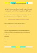 MTTC History 09 Questions & 100&percnt; Correct  Answers- Latest Test &vert; Graded A&plus; &vert; Passed