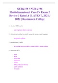 NUR2755 / NUR 2755 Multidimensional Care IV Exam 2 Review | Rated A | LATEST, 2021 / 2022 | Rasmussen College