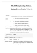 NR 507 Pathophysiology Midterm  &lbrace;updated&rcub; Johns Hopkins University &lpar;NURSING&rpar;