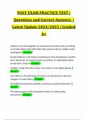 POST EXAM PRACTICE TEST &vert; Questions and Correct Answers &vert; Latest Update 2024&sol;2025 &vert; Graded A&plus;