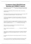E-commerce Final UPDATED Exam  Questions and CORRECT Answers