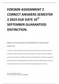 FOR2609 ASSIGNMENT 2 CORRECT ANSWERS SEMESTER 2 2024 DUE DATE 16th SEPTEMBER GUARANTEED DISTINCTION&period;