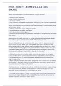 FTCE - HEALTH - EXAM Q'S & A&comma;S 100&percnt; SOLVED