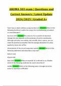 AROMA 303 exam &vert; Questions and Correct Answers &vert; Latest Update 2024&sol;2025 &vert; Graded A&plus;