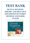 DARBY & WALSH DENTAL HYGIENE THEORY AND PRACTICE&comma; 4TH EDITION TEST BANK