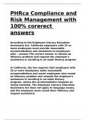 PHRca Compliance and Risk Management with 100- correct answers&period;