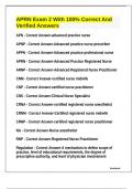 APRN Exam 2 With 100&percnt; Correct And Verified Answers 