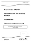 AIN2601 SEMESTERS 1 AND 2 TUTORIAL LETTER 10132021 PRACTICAL ACCOUNTING DATA PROCESSING