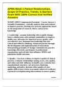 APRN Week 1 Patient Relationships&comma; Scope Of Practice&comma; Trends&comma; & Barriers Exam With 100&percnt; Correct And Verified Answers