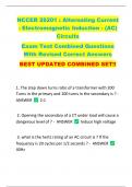 NCCER 26201 &colon; Alternating Current - Electromagnetic Induction - &lpar;AC&rpar;  Circuits   Exam Test Combined Questions  With Revised Correct Answers   BEST UPDATED COMBINED SET&excl;&excl; 