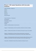 Pharm 1140 Latest Questions with Accurate Answers