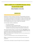 NR507 COMPLETE PATHOPHYSIOLOGY FINAL EXAM STUDY GUIDE Johns Hopkins University   &lpar;nursing&rpar;