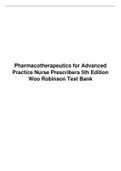  Pharmacotherapeutics for Advanced Practice Nurse Prescribers 5th Edition Woo Robinson Test Bank
