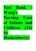 Wong's  Nursing Care  of Infants and  Children (11e  by  Hockenberry)  latest test bank