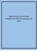 Seidel’s Guide to Physical Examination 9th Edition Ball Test Bank.