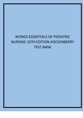 Wongs Essentials Of Pediatric Nursing 10th Edition Hockenberry Test Bank.