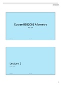 BBS2062 (Allometry), a complete and clear summary