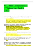 NSG 4060 Comprehensive ATI Questions Review Guide