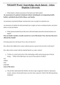 NSG6435  Week 1&comma; 2&comma; 3&comma; 4&comma; 5&comma; 6&comma; 7&comma; 8&comma; 9&comma; 10  knowledge check &lpar;latest&rpar; - Johns Hopkins University
