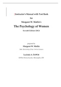 Margaret W&period; Matlin&rsquo;s The Psychology of Women Seventh Edition  &vert; Instructor&rsquo;s Manual with Test Bank 